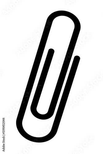 Office stationery paperclip for apps, web design. Simple vector icon