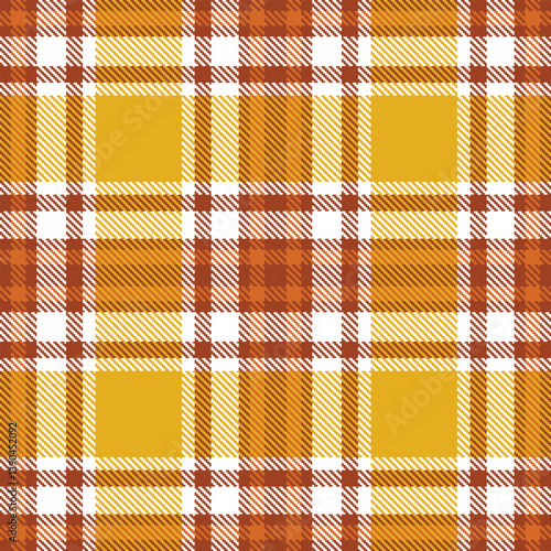 Pale burnt umber Seamless Tartan with Vibrant white accents Fabric Design