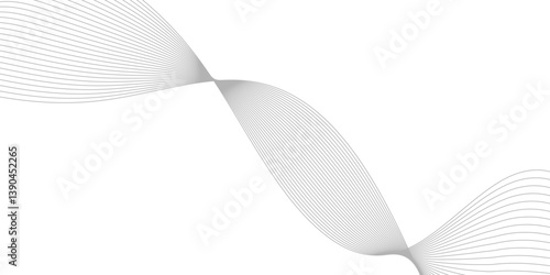 Abstract Curved Black and White Line Wave Background
