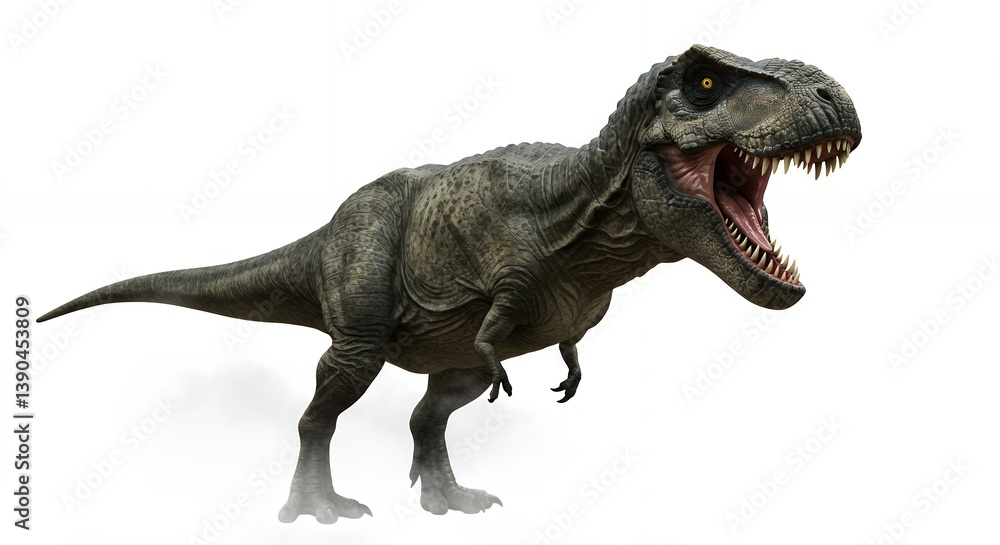 Realistic Tyrannosaurus Rex model on an isolated white background illustration Realistic Tyrannosaurus Rex model on an isolated white background illustration