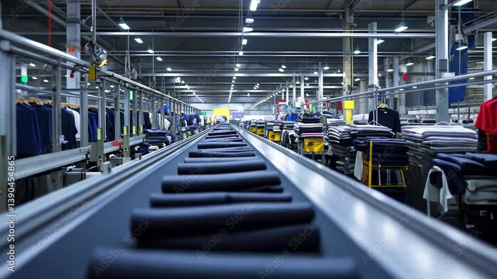 Apparel Factory Assembly Line: Clothing Production Process Apparel Factory Assembly Line: Clothing Production Process