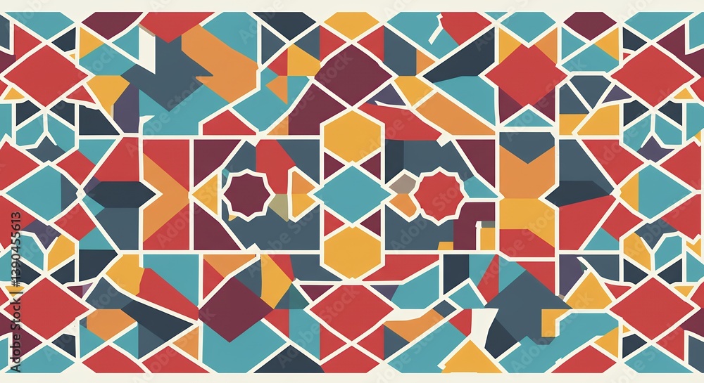 Kaleidoscopic Symmetry: A Geometric Mosaic of Warm and Cool Hues in Harmony Kaleidoscopic Symmetry: A Geometric Mosaic of Warm and Cool Hues in Harmony