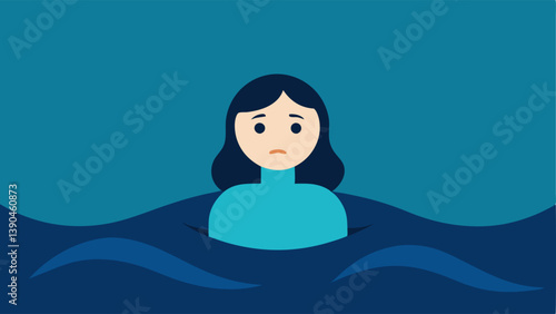 Drowning Figure An of a person halfsubmerged in water symbolizing the feeling of drowning in addiction and hopelessness.