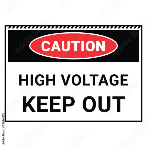 High Voltage Caution Sign Warning of Electrical Hazard