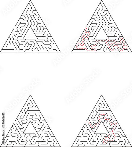 Triangular Maze Puzzle Solution Steps Pathfinding Challenge