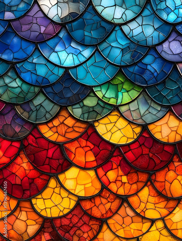 Artistic Stained Glass Mosaic: Vibrant, Colorful Abstract Design and Pattern for Interior Decor and Decorative Panel Artistic Stained Glass Mosaic: Vibrant, Colorful Abstract Design and Pattern for Interior Decor and Decorative Panel