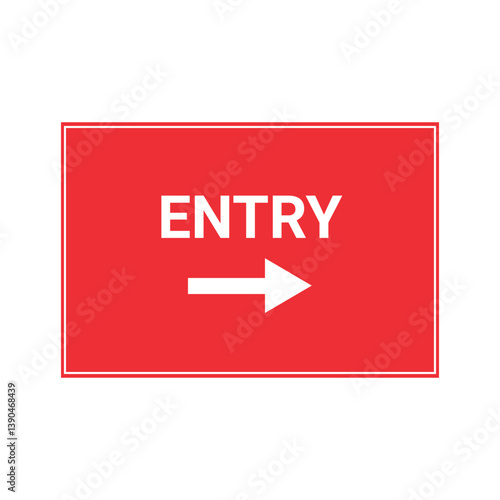 Entry sign with right arrow