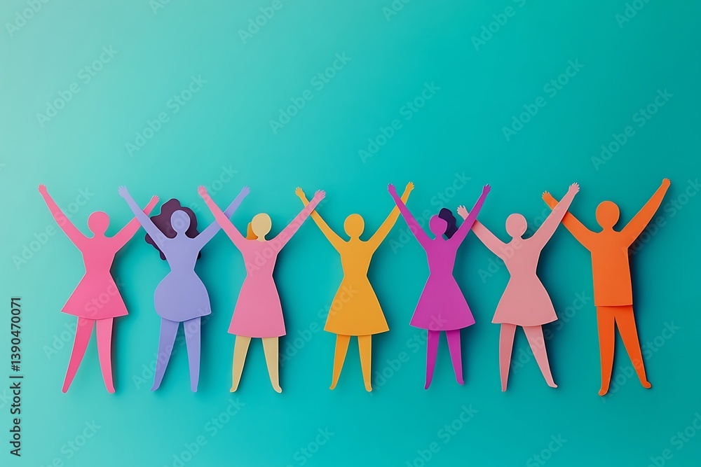 Diverse Paper People Group Joyful Unity Diverse Paper People Group Joyful Unity