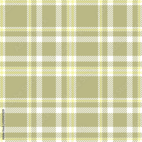 Vintage white Seamless Tartan with Dusky putty accents Fabric Design