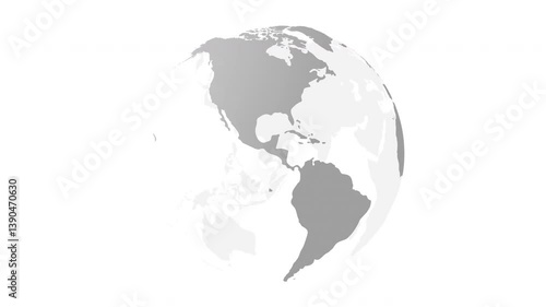 2D animation of abstract gray planet Earth isolated on a white background. Suitable for educational, business films, modern explainers, or infographics