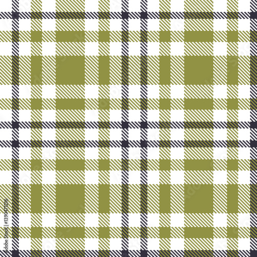 Plaid pattern seamless. Soft white & Dark drab Tartan Fabric Design. 