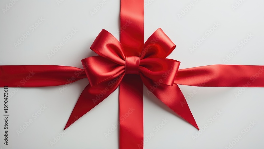 Shiny red satin ribbon placed on a surface. Shiny red satin ribbon placed on a surface.