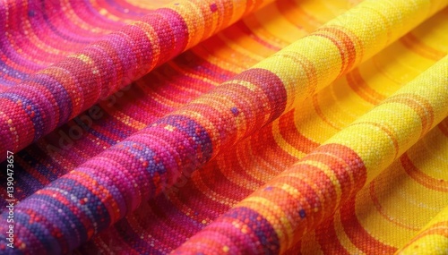 Single, vibrant-colored fabric flap, isolated , wrinkled, isolated, macro