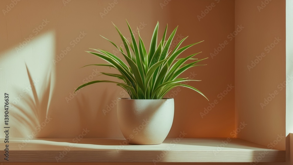 simple pot green plant positioned on the corner of the desk simple pot green plant positioned on the corner of the desk
