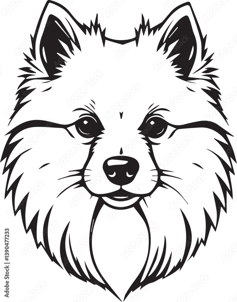 German Spitz. Hand drawn vector illustration German Spitz. Hand drawn vector illustration