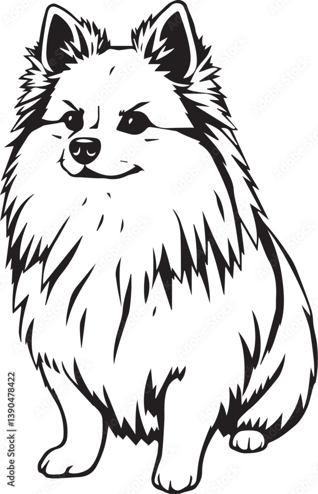 Obraz premium German Spitz. Hand drawn vector illustration 
