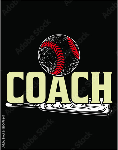 Baseball coach Digital Printable Files - printable editable vector art file.