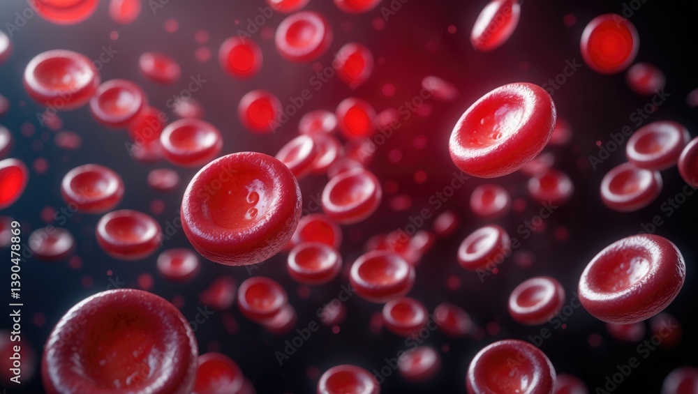 The movement of human erythrocytes, red biconcave blood cells, in a medical hematology setting with a macro view of erythrocytes and plasma. The movement of human erythrocytes, red biconcave blood cells, in a medical hematology setting with a macro view of erythrocytes and plasma.