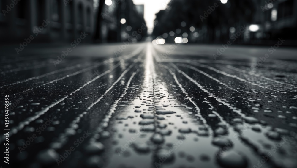 texture of wet road following rainfall texture of wet road following rainfall