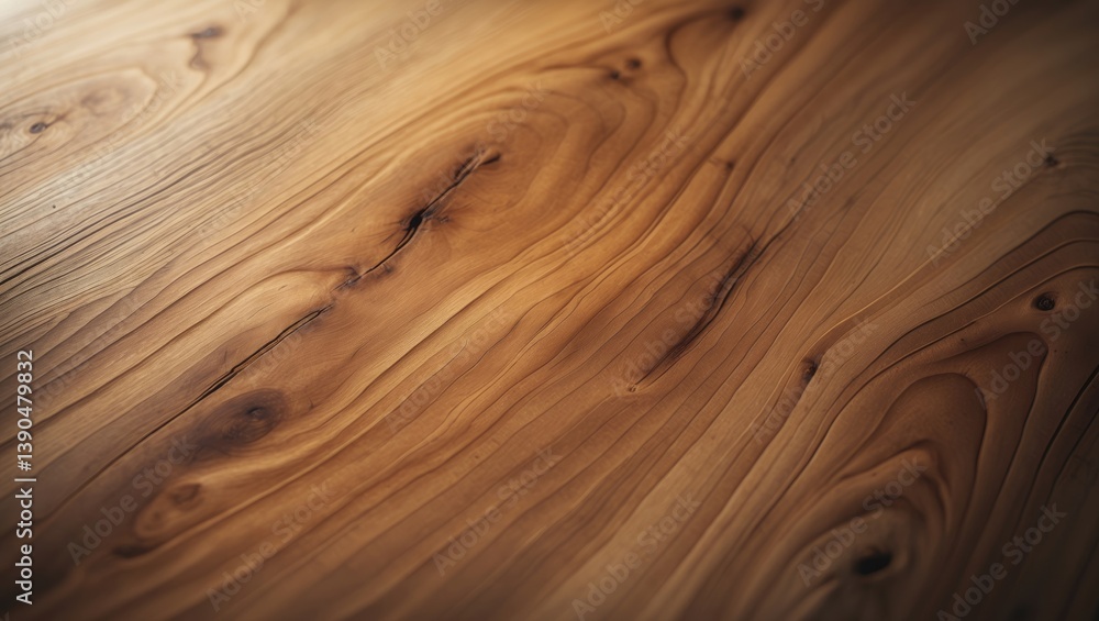 Fototapeta premium Close-up of a slab of saw cut wood treated with varnish against a black background. Isolated. Luxury wood suitable for countertops and tables.