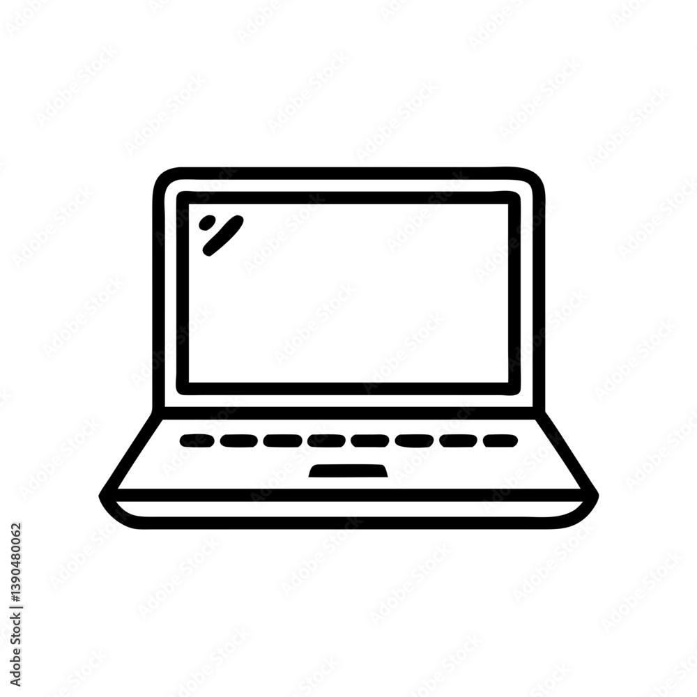 Laptop icon illustration on white background Laptop icon illustration on white background