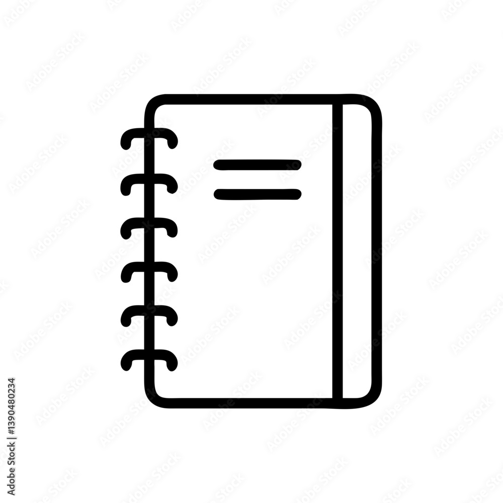 Notebook icon with blank pages and spiral binding Notebook icon with blank pages and spiral binding