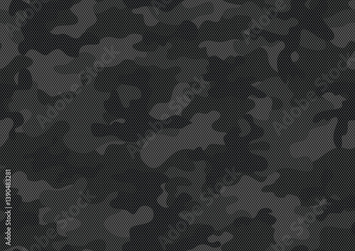 abstract camouflage digital seamless vector black background