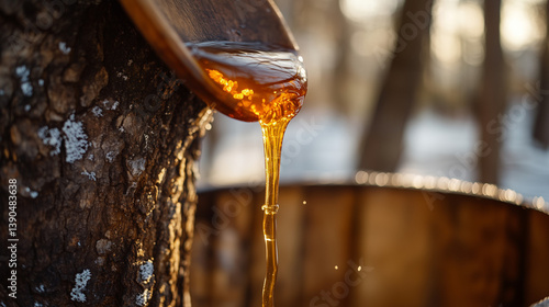 Processing maple syrup organically out of a maple tree