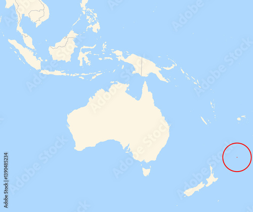 Εκτύπωση καμβά Location Map of Raoul Island (New Zealand)