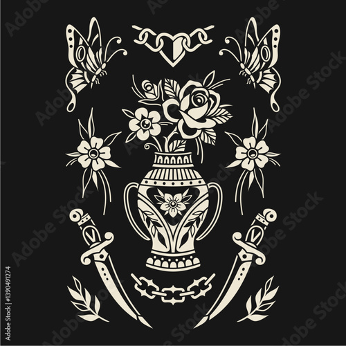 Neo traditional tattoo design