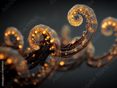 Abstract swirling curls wit...