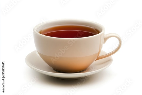 Wallpaper Mural A cup of tea on a saucer with a white background in a close up shot showing the tea color well Torontodigital.ca