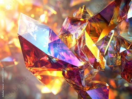 Colorful, abstract 3D cryst...