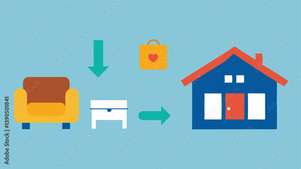 on the right the same home refurbished with new furniture and products showing the impact of financial support. on the right the same home refurbished with new furniture and products showing the impact of financial support.