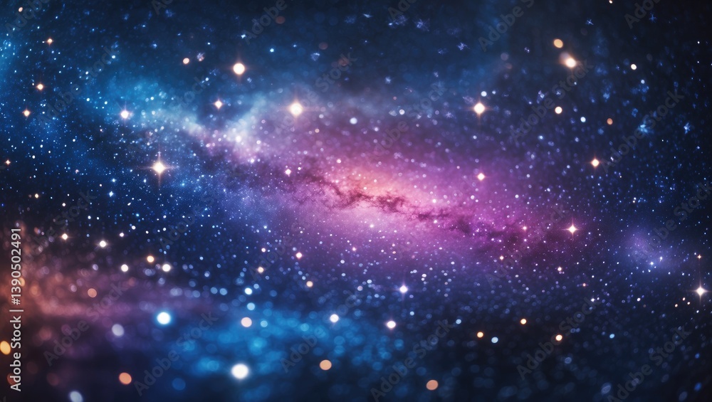 Naklejka premium Starry backdrop of the cosmos. Celestial outer space pattern. Exploration and journey through the universe.