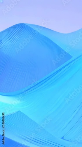 Abstract blue flowing waves animation with smooth gradient movement. Digital wavelength patterns gradually shift and transform, creating a calm and mesmerizing visual effect with copy space.