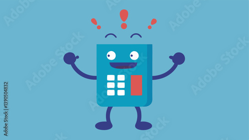 Fear Calculator A character using a calculator with expressions of fear and excitement on their face juggling numbers representing the potential risks and rewards of a decision.