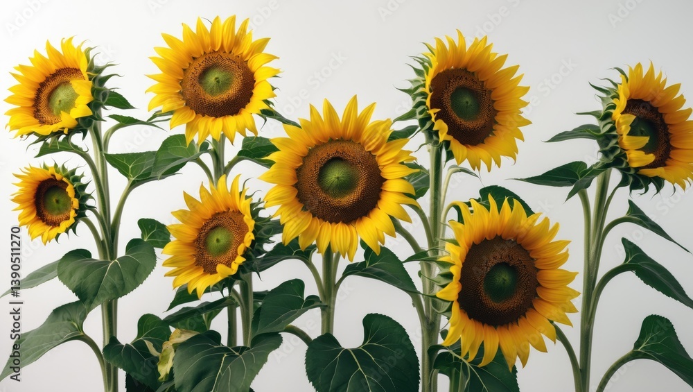 Fototapeta premium Sunflower detached on a white background