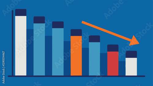 Bar Graph A bar graph showing a decreasing trend labeled Credit Card Debt Over Time symbolizing successful repayment strategies and progress.
