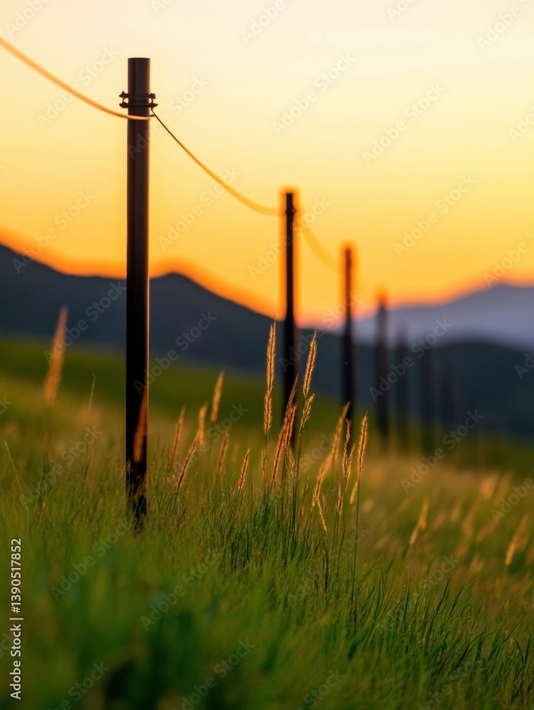 Fototapeta premium World Amateur Radio Day Golden Hour Connectivity - Sustainable Communication Networks Inspiring Global Tech Innovation at Sunset