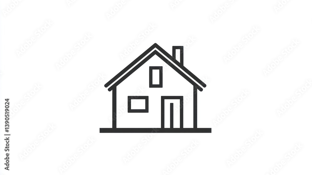 Simple line drawing of a house Simple line drawing of a house