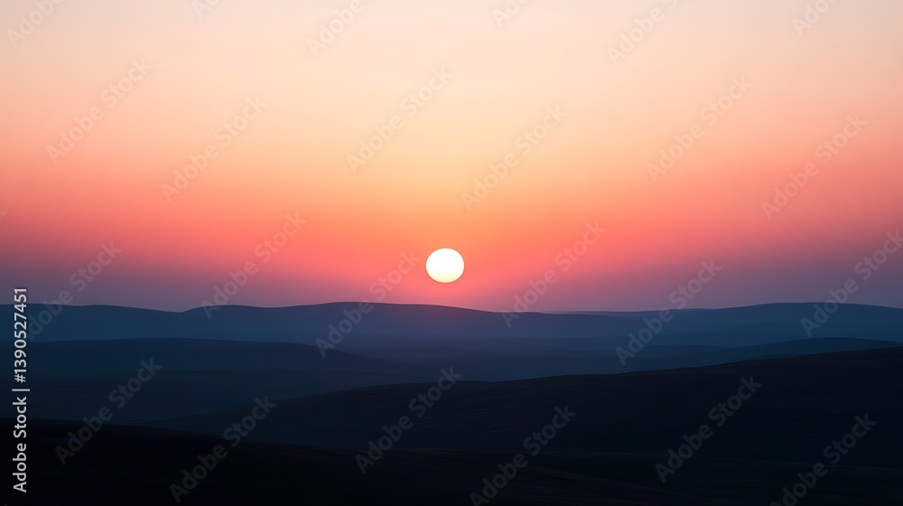 Obraz premium Sunrise over rolling hills.