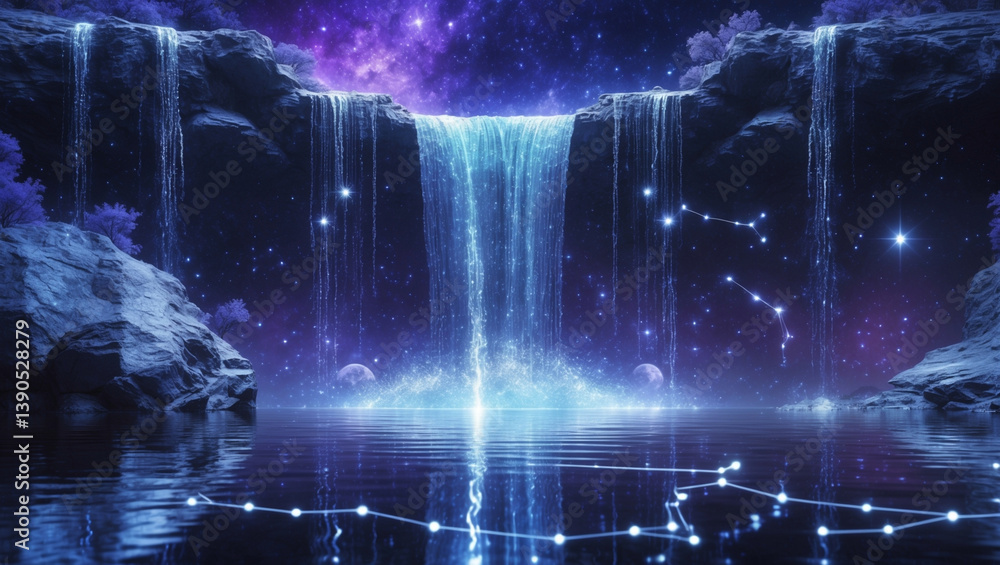 waterfall in the night waterfall in the night