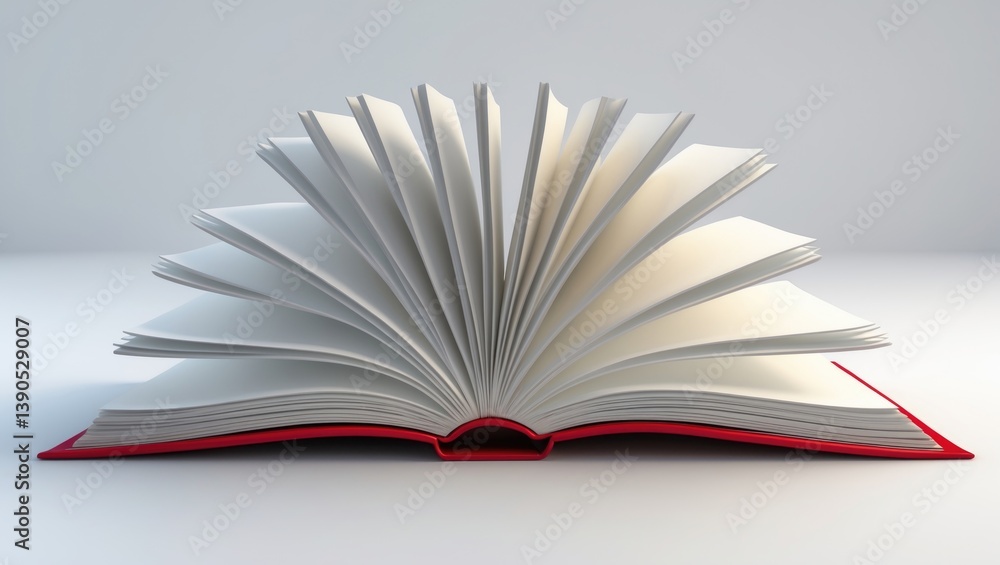 Fototapeta premium An isolated open book against a white backdrop