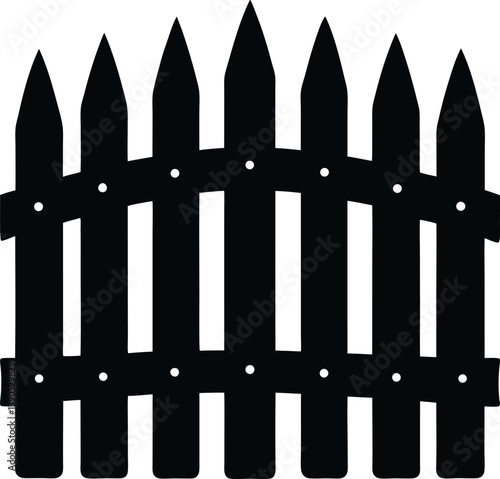 Picket Fence Silhouette Vector