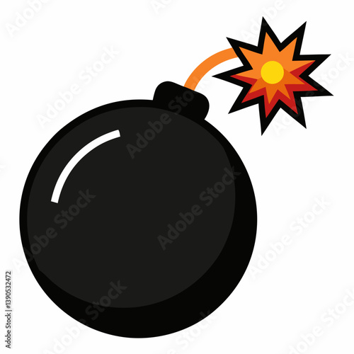 bomb with burning fuse