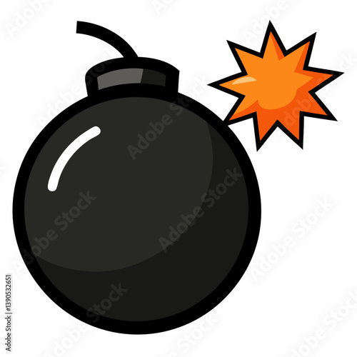 bomb with burning fuse