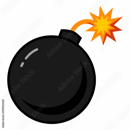 bomb with burning fuse