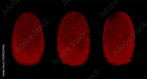 thumb finger print - red on black (artwork 1)