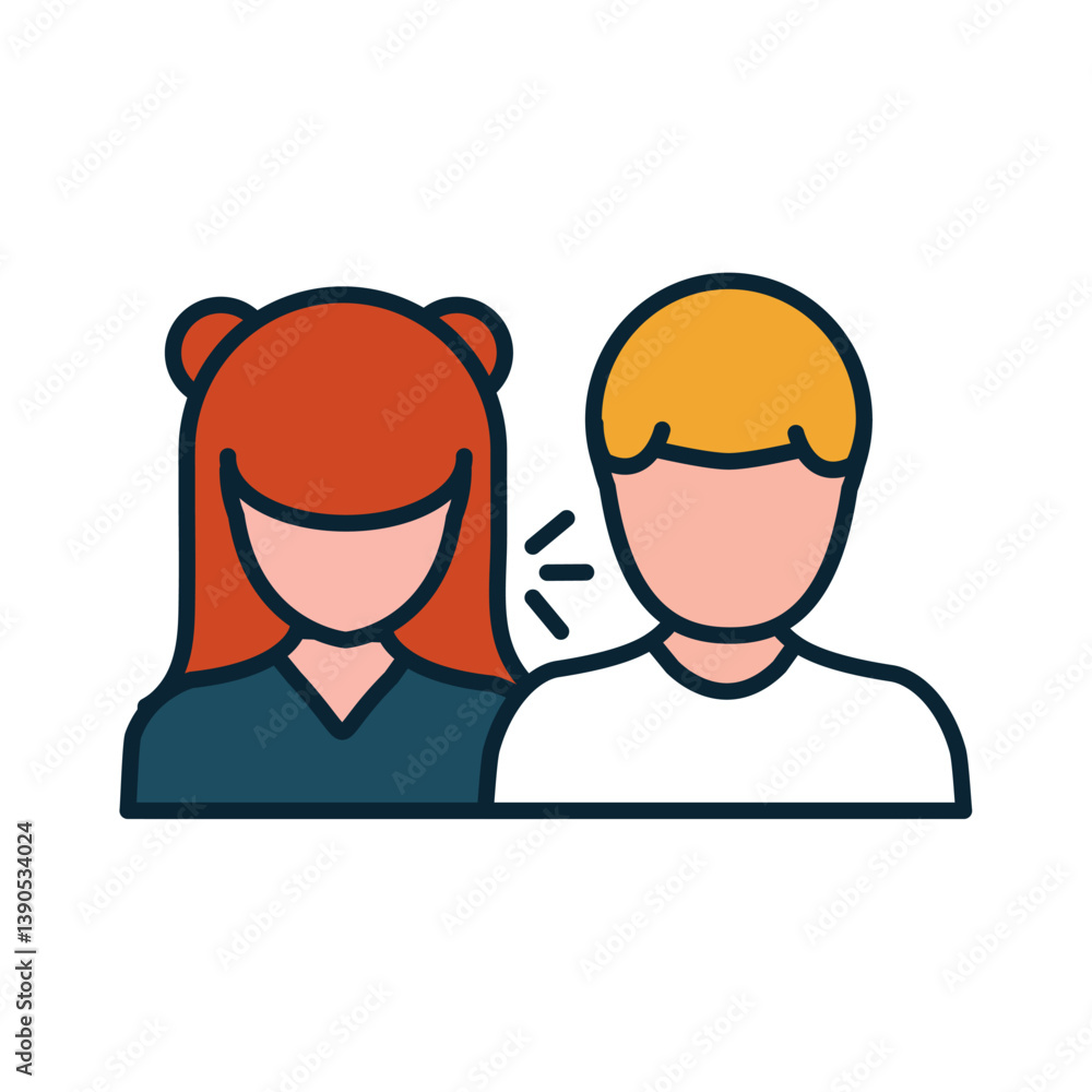 Vector Illustration of a Male and Female Avatar Communicating or Interacting Together Representing Teamwork or Social Connection Vector Illustration of a Male and Female Avatar Communicating or Interacting Together Representing Teamwork or Social Connection